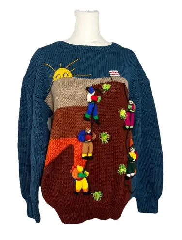 Source Unknown Vintage Peruvian 3D Sweater Made From Sheep Wool - Image 1