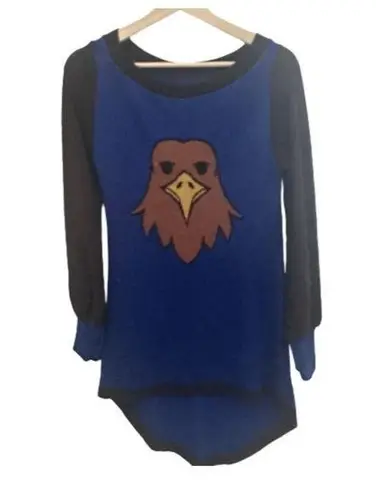 Elhoffer Design Sweater Womens Blue Brown Eagle Everyday Witch Collection XS/S Size undefined