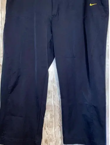 Nike Women's  Crop Capris Pants Navy Straight Leg Swoosh Logo Drawstring Size XL