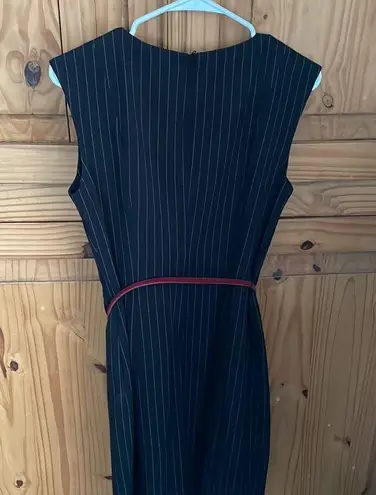 Calvin Klein  Black Striped Sleeveless Dress Size 8