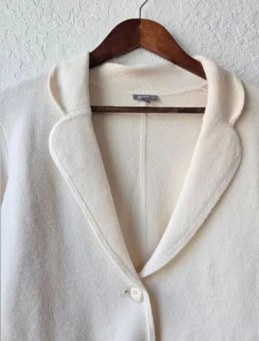 Ann Taylor  Cream Neutral Minimalistic Wool Blend Cardigan Knit Sweater Medium