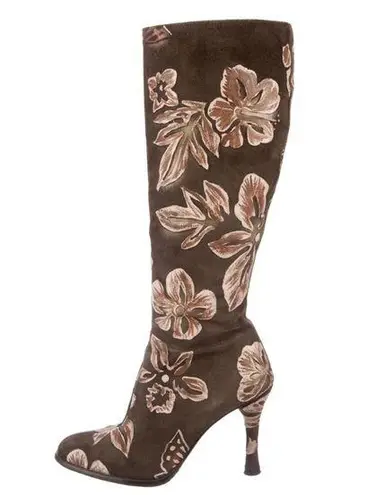 Paloma Barceló Brown Suede Stiletto Knee