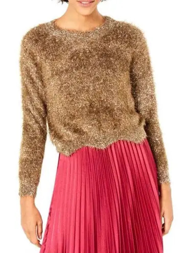 Lucy Paris Lola Gold Fluffy Eyelash Pullover Sweater