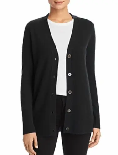 C by Bloomingdale’s Cashmere Grandfather Cardigan in Black, NWT, Size XS Black