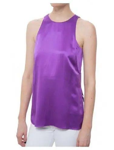 Helmut Lang New Designer 100% Silk Purple Tank XS P Womens Sleeveless Top NWT