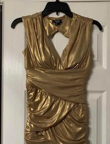 Sequin Hearts Gold Dress