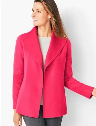 Talbots  Double-Face Wing Collar Wool Blend Jacket Fuschia Hot Pink Size XS