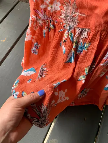 Floral Wrap Skirt Orange Size M