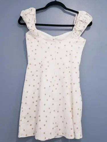 LPA Revolve Linen Blend Polka Dots Mini Dress