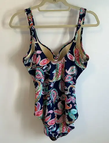 MiracleSuit  Amici V Neck Paisley Swimsuit