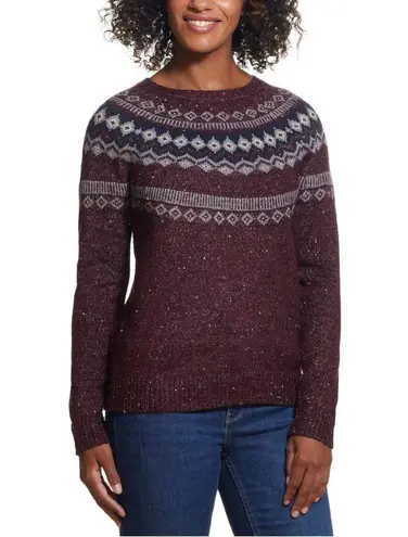 Weatherproof Vintage Fairisle Sweater in Wine, Size L EXCELLENT!
