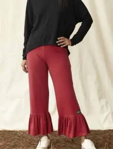 Matilda Jane Burgundy Red Big Ruffle Bottom Pants Sz.S