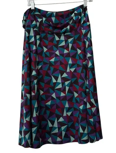 LuLaRoe  Woman's Midi Skirt Size 2XL Geometric Stretch Lightweight Modern Flowing