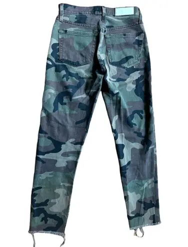 RE/DONE  Originals High Rise Ankle Crop Raw Hem Camo Size 24