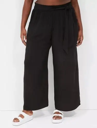 Lane Bryant  Black Wide Leg High-Rise Pants, Smock Stretch Waist, Size 18/20 NWT