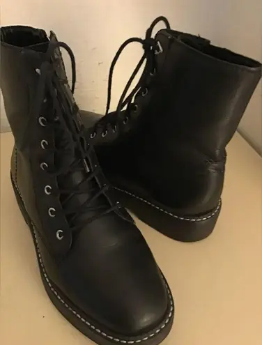 Schutz women black leather Combat boots US 5.5 Euro 35.5