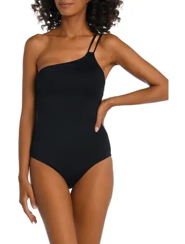 La Blanca Black Goddess One-Shoulder One-Piece Swimsuit Women's Size 12 NWT