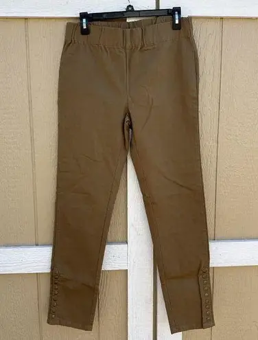 Soft Surroundings Tan Pull On Metro Legging Pants 27431 Size Small Stretch Snap