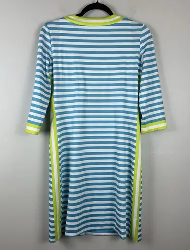 Gretchen Scott Dress XS The Hinckley Stripe Split Neck Short Shift Retro Preppy