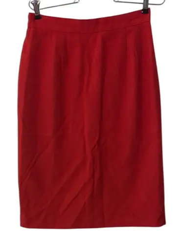 Block island Vintage Petites By Marina Pappas Red Pencil Skirt Midi