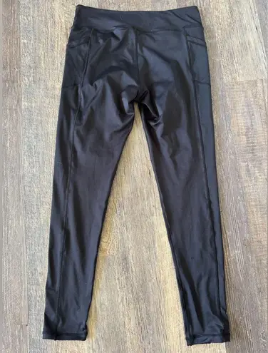 Wolven Leggings Womens Medium Compression Side Pockets Gym Workout black Size 1X
