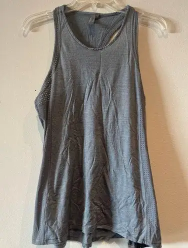 Sweaty Betty  gray racerback tank with laser cut on sides size medium