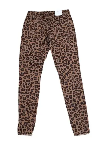 Francesca's  Womens Harper Jeans Size 25 Cheetah Skinny Mid-Rise Stretch