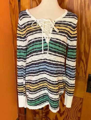 Natural Reflections bright striped sweater