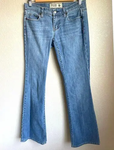 PINK Victoria's Secret Low Rise Flare Bootcut Denim Jeans Women's Size 6 Short Blue