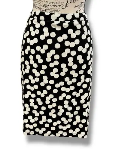 Leota Nordstrom Plus Size 2X Black White Polka Dot Pull-on Pencil Skirt Packable