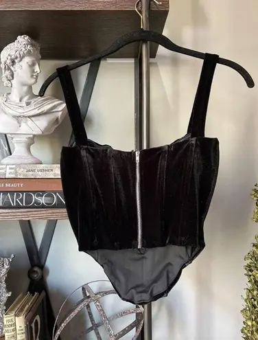 Farai London Edena Velvet Cutout Corset Skirt SET Turquenite Womens Size XS