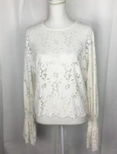 Pointelle white lace top Medium/Large