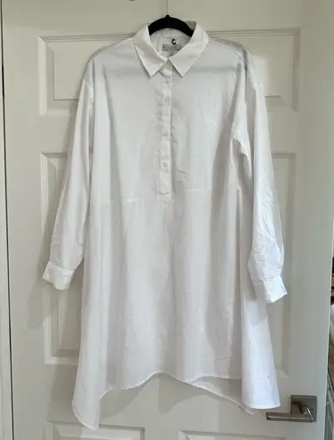 cupio  long sleeve tunic dress layering lagenlook oversized fall size M white NWT