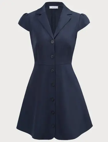 Rihoas Navy Lapel Cap Sleeve Button