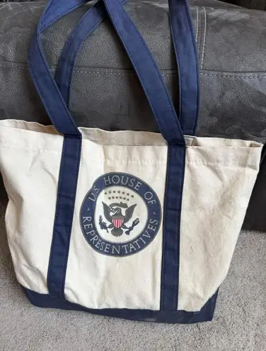 US House of Representatives Tote Bag Canvas Navy Blue Travel Shopper