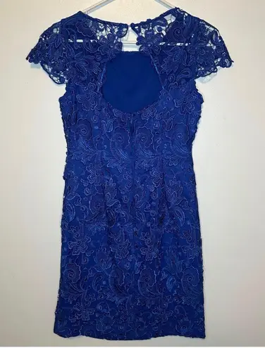 Vince Camuto blue Lace Cap Sleeve Dress