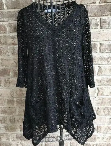 Paula Deen Swimsuit Cover Up Black Oversized XS