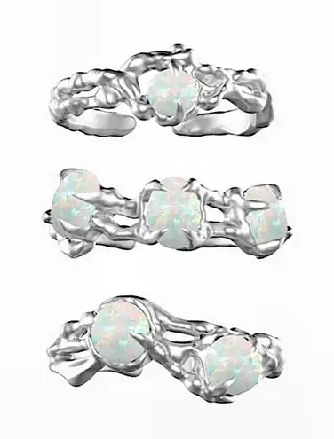 Boutique Opal Ring, Adjustable Ring, 925 Silver Statement Ring, Women