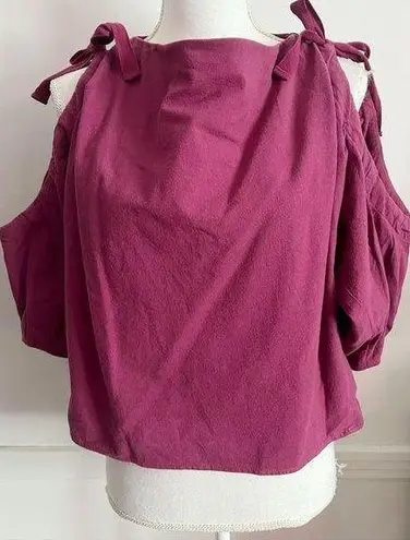 Moussy • Pinkish Purple Cold Shoulder Tie Shoulder Accent Blouse Pink
