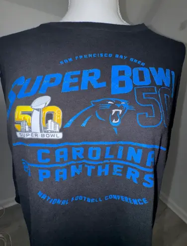 Delta Pro Weight Vintage Super Bowl 50 Carolina Panthers Long Sleeve Shirt Adult L Black