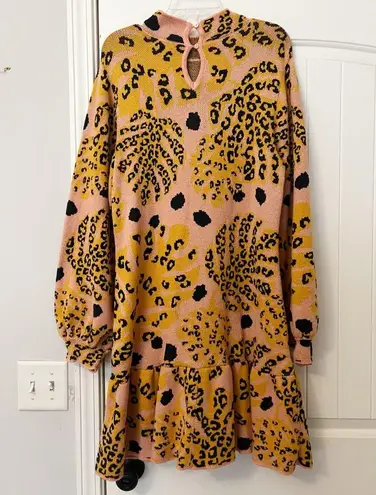 Farm Rio Anthropologie Palms Sweater Mini Dress