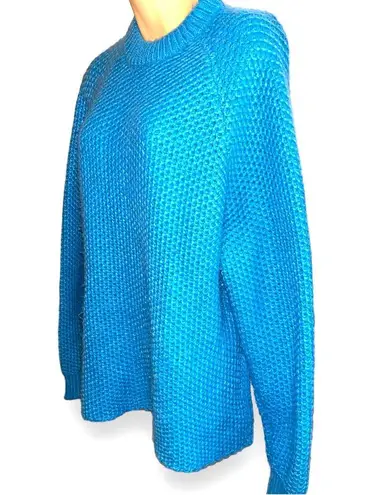 Weekday  waffle knit oversized sweater blue sky size small