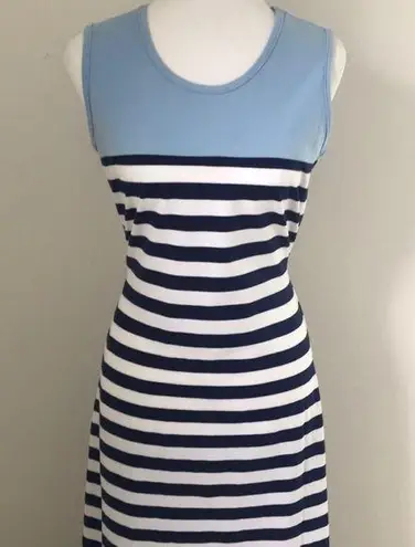 Denim & Co. Blue/White Striped Maxi Dress sz XS Blue
