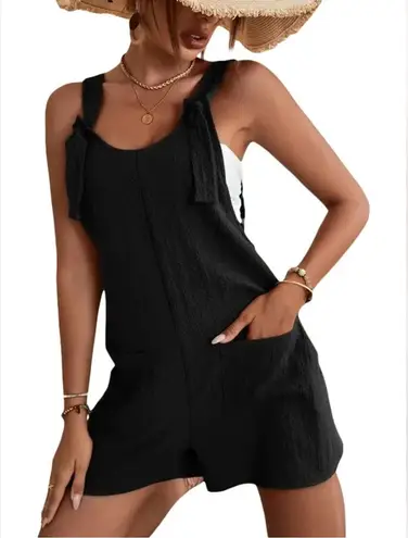 Boutique Super Cute Adjustable Knot tie deep pocket shorts romper