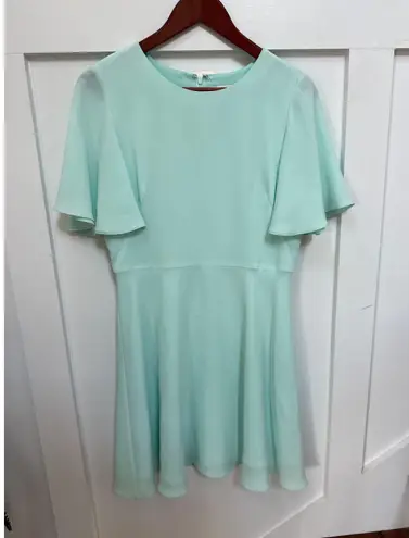 Shoshanna NWT Lovisa Mint Flutter Sleeve A-Line Dress, 8