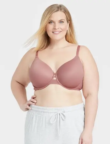 Auden Mauve Lightly Lined Lined Full Coverage Underwire Bra, 44C Purple Size undefined - Image 1