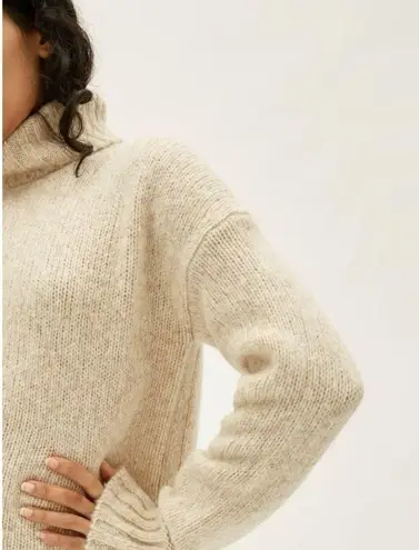 Everlane  The Cloud Turtleneck in Heathered Ivory XSmall New Womens Knit Sweater