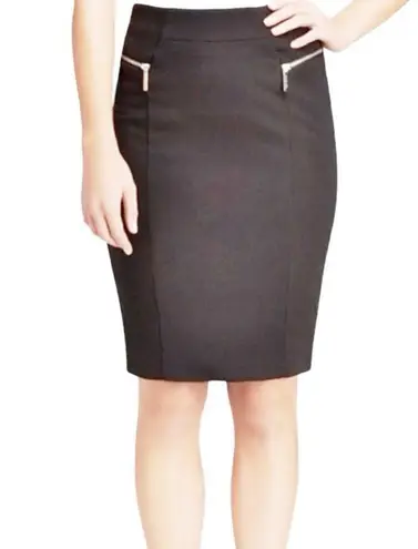 Michael Michael Kors dark gray Derby pencil skirt zipper pockets Size 4 Gray