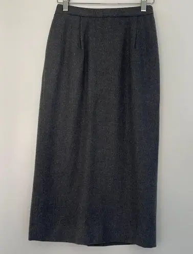 Pendleton Vintage  Gray Wool Pleated Pencil Skirt