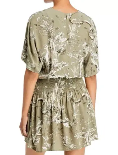 ANINE BING Dress Kaine Mini Dress in Green Tropical Floral Print Sz S GUC